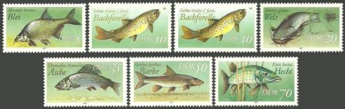 Poštovní známky DDR 1987 Sladkovodní ryby Mi# 3095-3100