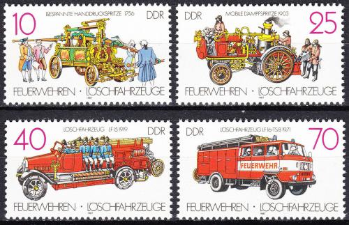 Poštovní známky DDR 1987 Hasièi Mi# 3101-04