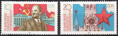 Poštovní známky DDR 1987 VØSR, 70. výroèí Mi# 3130-31