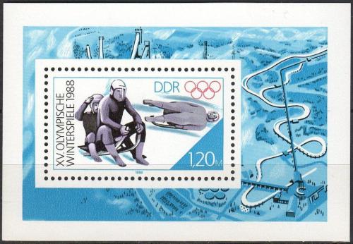 Poštovní známka DDR 1988 ZOH Calgary Mi# Block 90