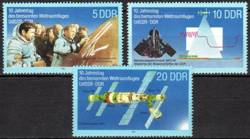 Potovn znmky DDR 1988 Przkum vesmru Mi# 3170-72
