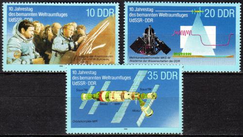 Potovn znmky DDR 1988 Przkum vesmru Mi# 3190-92 - zvtit obrzek