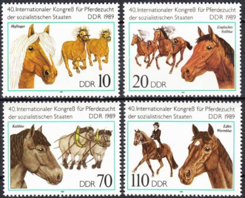 Poštovní známky DDR 1989 Konì Mi# 3261-64