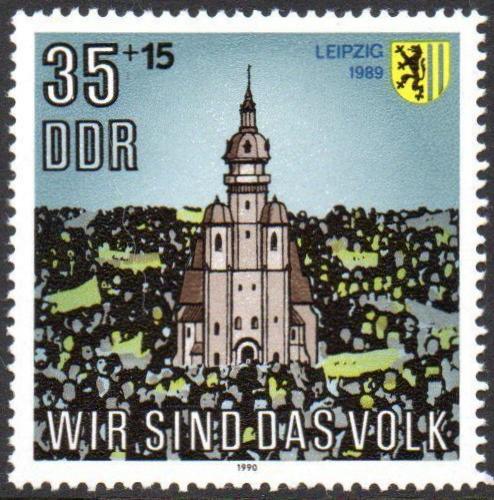 Poštovní známka DDR 1990 Kostel v Lipsku Mi# 3315