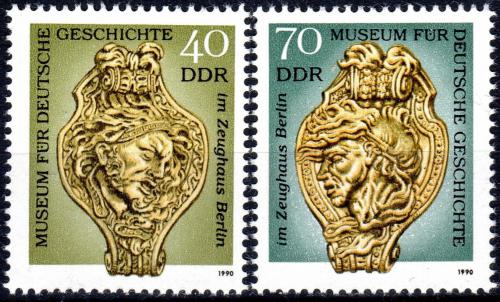 Poštovní známky DDR 1990 Umìní, Andreas Schlüter Mi# 3318-19