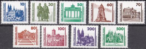 Poštovní známky DDR 1990 Stavby Mi# 3344-52 Kat 16€