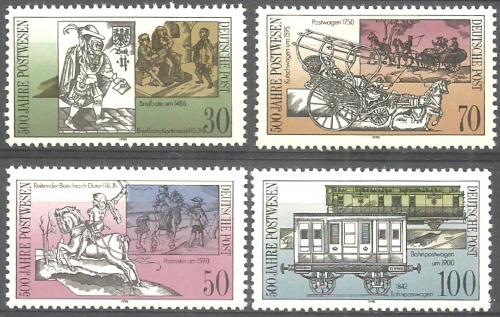 Poštovní známky DDR 1990 Poštovní služby v Evropì, 500. výroèí Mi# 3354-57