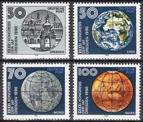 Poštovní známky DDR 1990 Kongres Astronomické federace IAF Mi# 3360-63