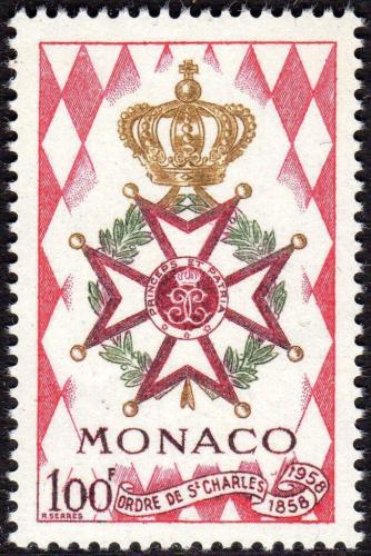 Poštovní známka Monako 1958 Øád svatého Karla, 100. výroèí Mi# 589