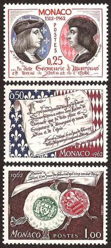 Poštovní známky Monako 1962 Nezávislost Monaka, 400. výroèí Mi# 689-91