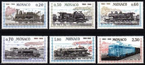 Poštovní známky Monako 1968 Lokomotivy Mi# 896-901 Kat 13€