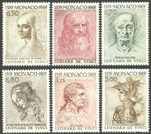 Poštovní známky Monako 1969 Kresby, Leonardo da Vinci Mi# 948-53
