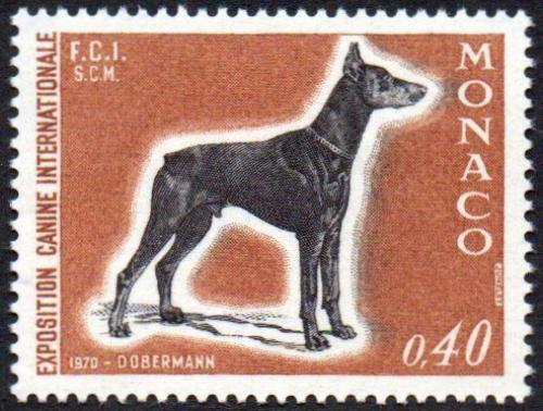 Poštovní známka Monako 1970 Dobrman Mi# 965