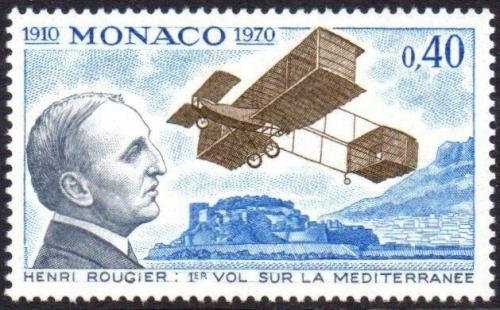 Poštovní známka Monako 1970 První let pøes Støedozemní moøe, 60. výroèí Mi# 990