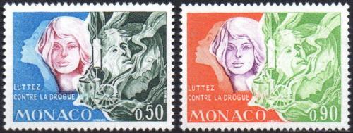 Poštovní známky Monako 1973 Boj proti užívání drog Mi# 1087-88