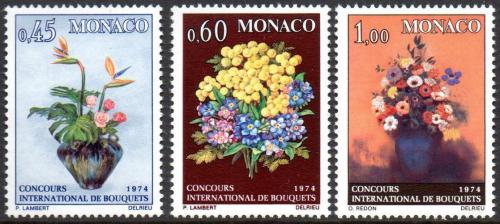 Poštovní známky Monako 1973 Kvìtiny Mi# 1104-06 Kat 5€