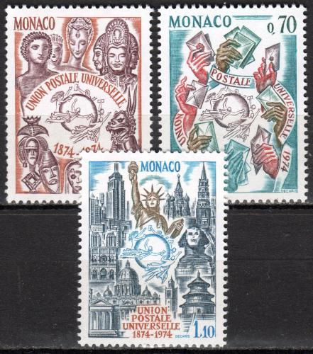 Poštovní známky Monako 1974 UPU, 100. výroèí Mi# 1110-12