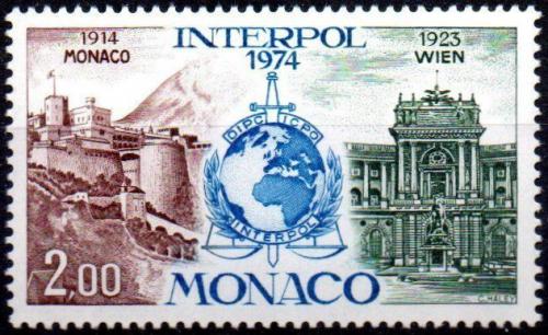 Poštovní známka Monako 1974 INTERPOL v Monaku, 60. výroèí Mi# 1123
