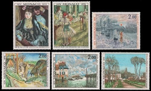 Poštovní známky Monako 1974 Umìní, impresionismus Mi# 1124-29 Kat 24€