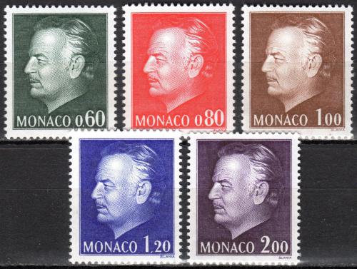 Poštovní známky Monako 1974 Kníže Rainier III. Mi# 1143-47 Kat 11€