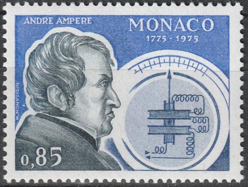 Poštovní známka Monako 1975 André Marie Ampère, matematik a fyzik Mi# 1186
