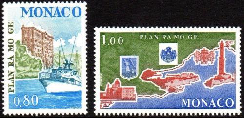 Poštovní známka Monako 1978 Motorová loï a pobøeží Mi# 1317-18
