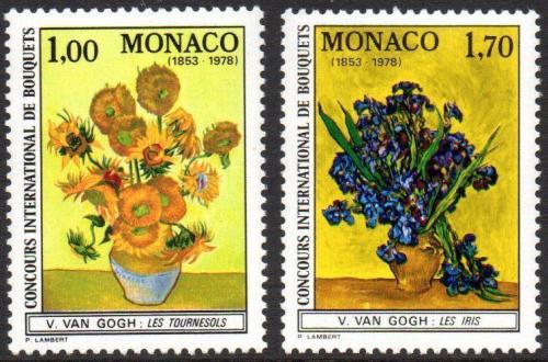 Poštovní známky Monako 1978 Umìní, kvìtiny, Vincent van Gogh Mi# 1345-46 Kat 6€