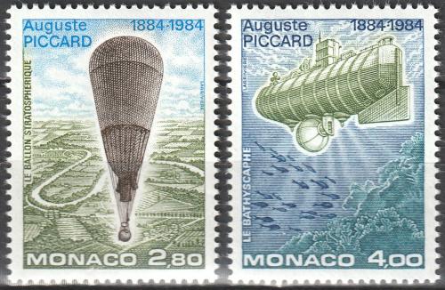 Poštovní známky Monako 1984 Horkovzdušný balón a ponorka Mi# 1631-32