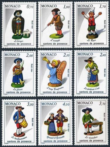 Poštovní známky Monako 1984 Vánoce, figurky z Betléma Mi# 1653-61 Kat 15€