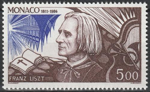 Poštovní známka Monako 1986 Franz Liszt, skladatel Mi# 1774
