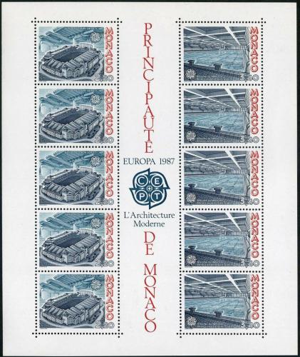 Poštovní známky Monako 1987 Evropa CEPT, moderní architektura Mi# Block 35 Kat 20€