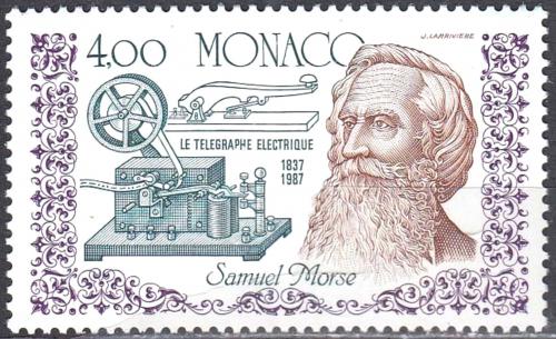 Poštovní známka Monako 1987 Samuel Morse Mi# 1838