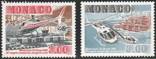 Poštovní známky Monako 1990 Helikoptéry Mi# 1973-74