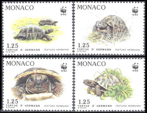 Poštovní známky Monako 1991 Želva zelenavá, WWF Mi# 2046-49 Kat 5€