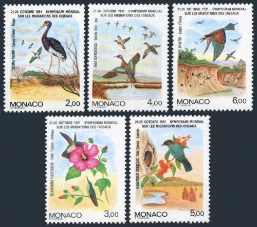 Poštovní známky Monako 1991 Ptáci Mi# 1995-99 Kat 10€
