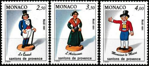Poštovní známky Monako 1991 Vánoce, postavièky z Betléma Mi# 2035-37 Kat 5.50€