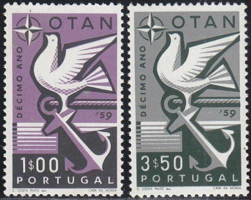 Poštovní známky Portugalsko 1960 NATO, 10. výroèí Mi# 878-79 Kat 4.50€