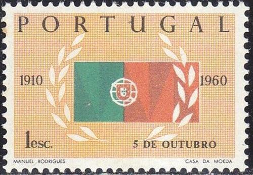Poštovní známka Portugalsko 1960 Státní vlajka Mi# 902