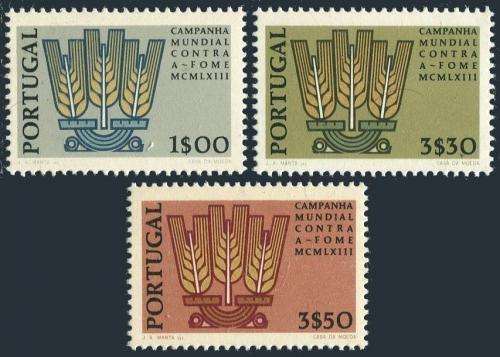 Poštovní známky Portugalsko 1963 Boj proti hladu Mi# 935-37