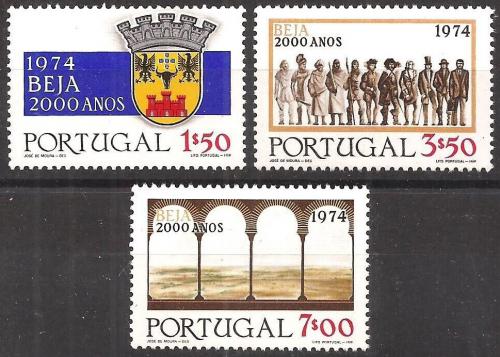Poštovní známky Portugalsko 1974 Beja, 2000. výroèí Mi# 1260-62 Kat 6€