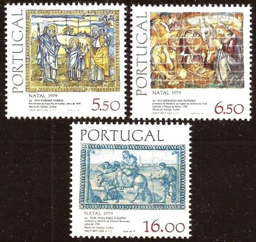 Poštovní známky Portugalsko 1979 Vánoce, azuleje Mi# 1469-71