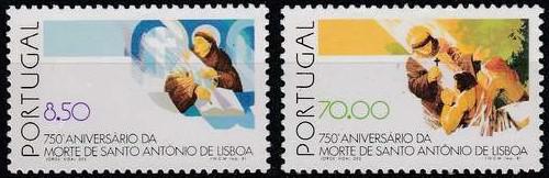 Poštovní známky Portugalsko 1981 Svatý Antonín z Padovy Mi# 1533-34 Kat 5€