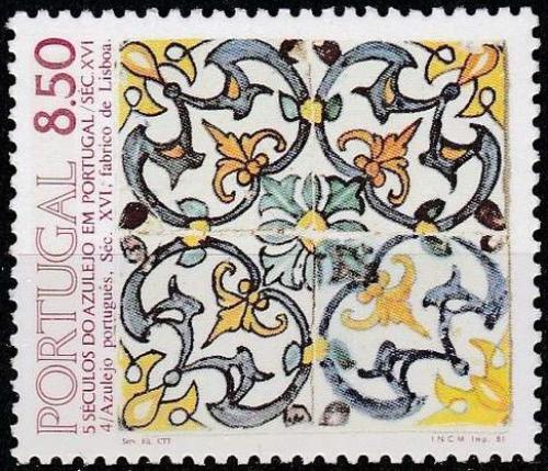 Poštovní známka Portugalsko 1981 Ozdobná kachle, azulej Mi# 1548