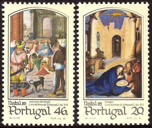 Poštovní známky Portugalsko 1985 Vánoce, miniatury Mi# 1673-74