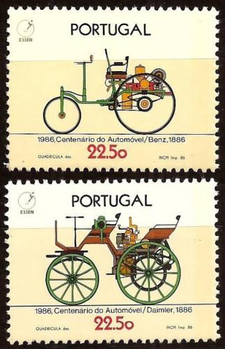 Poštovní známky Portugalsko 1986 Staré automobily Mi# 1686-87