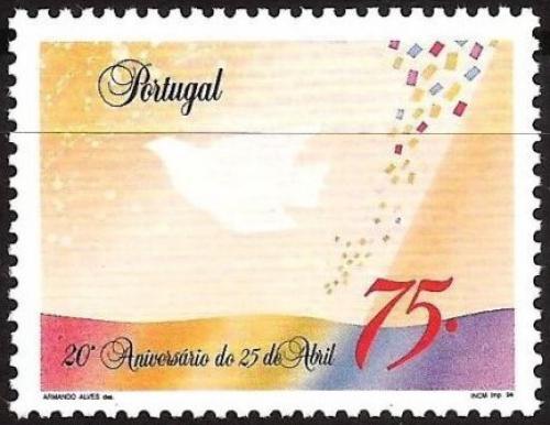 Poštovní známka Portugalsko 1994 Karafiátová revoluce, 20. výroèí Mi# 2005