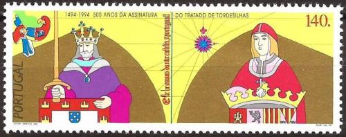 Poštovní známka Portugalsko 1994 Tordesillaská smlouva, 50. výroèí Mi# 2014
