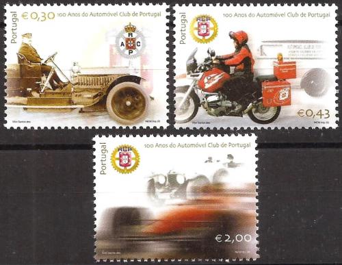 Poštovní známky Portugalsko 2003 Automobilový klub, 100. výroèí Mi# 2695-97