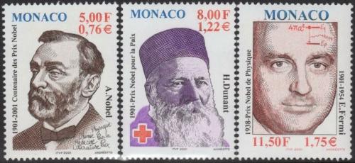 Poštovní známky Monako 2001 Nositelé Nobelovy ceny Mi# 2566-68 Vysoký nominál !!!