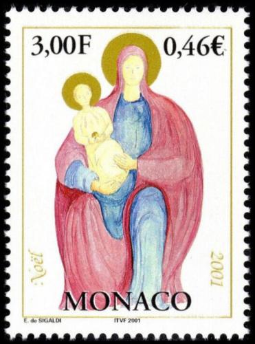 Poštovní známka Monako 2001 Vánoce, Panna Marie Mi# 2570